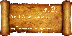 Andaházy Dalida névjegykártya